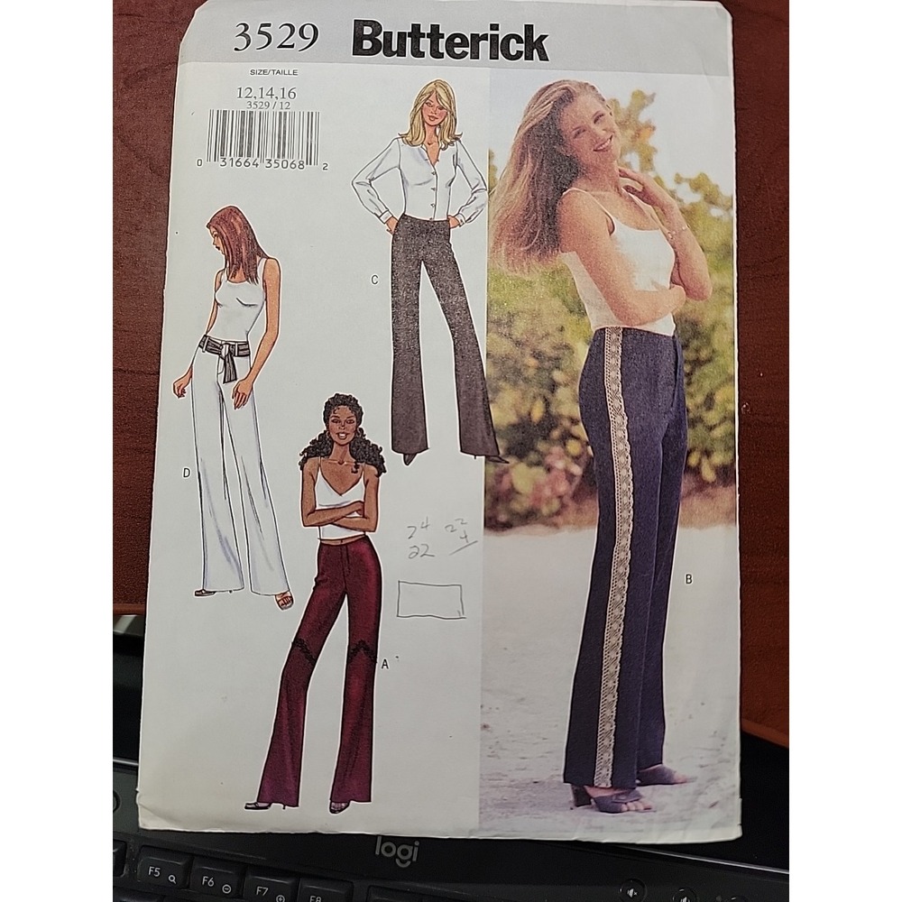 Butterick 3529 Sewing Pattern Misses Pants Size 12, 14, 16 UNCUT